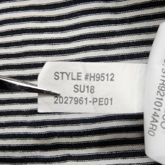 Madewell Top Womens XL Black White Striped Knot Front Tee Crew Neck Short Sleeve - Picture 5 of 8